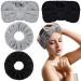 2 Pieces Large Drying Scrunchies Microfiber Towel Hair Scrunchies Thick Soft Scrunchies and 2 Pieces Microfiber Bowtie Headbands Soft Makeup Headband Sport Headband Adjustable Hairband (Black  Gray)