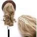 12 Ash Blonde Ponytail Extension | Long Curly Clip-In | Realistic Ombre Synthetic Hairpiece - Buy Online on GoSupps.com