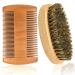 Beard Brush Comb Set for Men 100% Boar Bristle Beard Brush Wooden Portable Hair Moustache Beard Comb Kit for Combing Beard Hair Removing Debris
