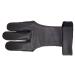 SAS Leather Traditional 3 Finger Archery Shooting Gloves for Recurve or Compound Bow - Hunting Target Protective Finger Tab Three Finger Guard for Adults, Men Women and Youth Small Black
