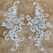 Zbroh White Lace Fabric Patches with Rhinestones - Embroidered Trim for Dress Decoration - Sew On Sequins and Beads - 1 Pair - Buy Online on GoSupps.com