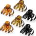 6 Pieces No-Slip Grip Octopus Hair Clips Octopus Claw Clip Octopus Jaw Hair Claw Clips, Black Green Tortoise and Brown Tortoise Color (6 x 4 x 4 cm/ 2.36 x 1.57 x 1.57 Inches) 2.36x1.57x1.57 Inch (Pack of 6)