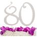 80 Cake Topper for 80th Birthday - Rhinestone Number Party Supplies & Decoration Ideas (Silver) - Buy Online on GoSupps.com