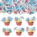 Gyufise 46Pcs Edible Mermaid Cake Decorations Under the Sea Mermaid Cupcake Toppers Ocean Cake Toppers for Wedding Cake Birthday Party Food Decoration Mixed Size & Colour