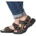 Gioberi Men's Open Toe Sandals with Adjustable Straps and Arch Support - Brown Size 9 - Buy Online on GoSupps.com