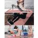 Extra Thick Yoga Mat with Strap | Non Slip TPE Mat for Pilates & Floor Exercises - Cherry Pink & Navy Blue - Buy Online on GoSupps.com