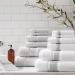 Aston & Arden Aegean Striped Turkish Hand Towels - Set of 4, 600 GSM, Eco-Friendly Cotton Blend, Weathered Grey - Buy Online on GoSupps.com