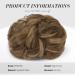FESHFEN Claw Clip Messy Bun Hair Piece - Golden Brown Mixed Blonde Curly Wavy Updo Chignon Scrunchie for Women - Buy Online on GoSupps.com