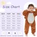 COOKY.D Baby Hooded Rompers Flannel Jumpsuit Pajamas - 3-6 Months (Brown) - Buy Online on GoSupps.com