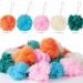 Set of 20 Bath Shower Loofah Sponge Pouf 20g Bath Sponge Mesh Exfoliating Body Scrubber Shower Puff Ball for Women Men Kids Travel Body Wash Exfoliator 4 Inch Pink Beige Blue Dark Green Orange