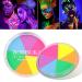 6 Colors Glow UV Blacklight Face Body Paint Palette Water Activated Neon Facepaint Washable Painting Kit for Halloween Glow In The Dark Party Cosplay Stage Makeup