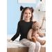 Cooraby 3 Pack Girls' Cotton Long Sleeve Thermal Tops with Lace - 4T Black White Light Pink - Buy Online on GoSupps.com