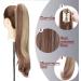 22" Claw On Ponytail Extensions Slightly Wavy Tails Clip In Hairpieces Long Curly Ponytail Synthetic For Women Ladies Light Brown & Ash Blonde - Buy Online on GoSupps.com