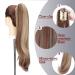 55cm Ponytail Extension | Heat-Resistant Clip-In Braid | Light Brown & Ash Blonde Micro-Wavy Hair - Buy Online on GoSupps.com