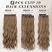 Barsdar 5-Piece Long Wavy Clip Hair Extensions 50cm Thick Synthetic Highlights in Caramel Brown & Ash Blonde for Daily & Party Use - Buy Online on GoSupps.com
