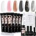 Morovan Poly Gel Nail Kit - 6 Colors Poly Extension Nail Gel with Top and Base Coat Poly Nail Gel Kits All In One Kit Poly Gel Kits French Nail Art Equipment DIY Poly Nail Kits for Starter Professional Builder Nail Gel f...