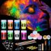 Herefun uv light bodypainting make-up 8 colors face painting glitter make-up set black light body color uv color make-up carnival fluorescent color carnival make-up glow effect