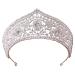 WIOJEIGO Women's Crown Crystal Wedding Tiara Queen Rhinestone Headbands for Prom Birthday Party Silver One Size Silver
