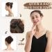 BARSDAR Claw Clip Messy Bun Hairpiece in Sandy Blonde with Caramel Brown Highlights - for Women, Curly Synthetic Hair Bun Extension for Ponytail Updo Chignon - Buy Online on GoSupps.com