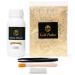 110ml Gilding Adhesive, 5g Gold Flakes Kit with The Gold Metal Leaf Adhesive, Epoxy Resin Water Based Glue for Gold Leafing Canvas,Gold Leaf Furniture.DIY(1 Gilding Brush+1 Gloves)