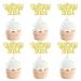 Ercadio 24 Pack Happy New Year 2024 Cupcake Toppers Gold Glitter Happy 2024 New Year Cupcake Picks Cheer to 2024 Cupcake Toppers Champagne Celebration Cake Picks for New Year Party Decor Supplies D-gold 2024