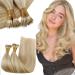 RUNATURE Blonde Nano Hair Extensions Ash Blonde with Bleach Blonde Nano Human Hair Extensions Real Human Hair Nano Tip Hair Extensions Blonde 18 Inch 50 Gram 18" A-Nano-#18P613