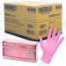 Pink Nitrile Disposable Gloves By Ronco Premium Quality Powder Free Textured Salon Food Grade 4 MIL 1000 Gloves/10 Packs XS Size