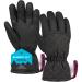 Tough Outdoors Women's Ski Gloves - Waterproof Women's Snow Gloves - Winter Ski Snow Gloves - Snowboard Gloves - Ladies' Cold Weather Gloves Small Black