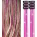 Hair Tinsel | 6 Shiny Clip in Hair Tinsel Kit | Colorful Fairy Glitter Hair Tinsel Clip Smooth for Christmas Daily Life Birthday Hot Pink - Buy Online on GoSupps.com