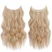 Feshfen Secrets Long Invisible Hair Extensions - Corrugated Synthetic Hair in Copper Chestnut Brown & Honeyblonde Platinum Blonde - 50 cm for Women - Buy Online on GoSupps.com