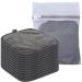 SINLAND Microfiber Makeup Remover Cloth Soft Facial Cleansing Cloths Absorbent Washcloth Face Cloths (darkgrey, 6inch x 6inchx 12pack) darkgrey 6x6 Inch (Pack of 12)