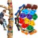 HAPPY MOTTE Tree Rock Climbing Holds for Kids, with 6pcs 10ft Ratchet Straps for Warrior Obstacle Course Outdoor Playground Backyard Accessories for Tree Climbing (12holds+6ratchets)