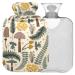 Naanle tropical leaves mushrooms heat bottle with reference transparently warm water bottle 2l large gambling bag for pain relief hot and cold therapy bed hand feet warmer