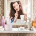 Plastic Makeup Brush Holder Organizer - 4 Slot Cosmetics Brushes Storage Pen Cup (White) - Buy Online on GoSupps.com