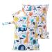 HBSelect 2PCs diaper bag Waterproof reusable diaper bag bag with zipper wet wiper organizer for babies and toddler animal sketches * 2