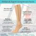 Evolyline Zipper Compression Socks 15-20 mmHg - 2 Pairs for Men & Women - Graduated Support, Perfect for Varicose Veins, Travel, Pregnancy - Black+Beige XXL - Buy Online on GoSupps.com