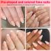 AddFavor French Tip Press On Nails - 240pcs Medium Almond Matte Nude Acrylic Fake Nails with Adhesive Tabs for Women | International Shipping Available - Buy Online on GoSupps.com