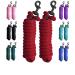 Majestic Ally Pack of 2 Solid Poly Lead Rope for Horses & Livestock 10 Foot Long and 5/8 inch Thick - Replaceable Heavy-Duty Bolt Snap Handmade Soft Broken in Feel (Red) Red 10 feet long