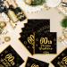 40 Black Birthday Napkins - 60 Black Gold Paper Napkins for 33x33cm Party Decor | Perfect for Men's & Women's 60th Birthday Celebrations - Buy Online on GoSupps.com
