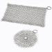 Cast Iron Skillet Cleaner Chainmail Srubber 2 Pack Premium Stainless Steel Chain Maille Scrubber Metal Scrubber for Cast Iron Pans CS03 Skillet Wok Pot Glassware 7"x 7" Rectangle & 5"x 5" Round