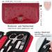 Three Swords 8 pcs Manicure Set 'Roma' | High-Quality Ostrich Leather Imitation Nail Case | Complete Nail Care Tools - Scissors Clippers Tweezers Glass & Sapphire Files - Buy Online on GoSupps.com