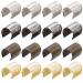 OIIKI 160PCS Leather Rope Clips Foldable Metal Fastener Cylindrical Opening Crimps for Leather Cords  Strings  DIY Crafts Jewelry Making for Earrings Bags -Light Gold  Black  Bronze  Silver-8.4x14mm