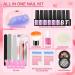 COSCELIA Gel Nail Polish Kit with U V Light Starter Kit 10PC Gel Polish Top Base Coat Nail Art Rhinestones Pink White Glitter Colors Gel Nail Manicure Kit Nail Art Design DIY for Women - Buy Online on GoSupps.com