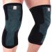 Mava Sports Knee Compression Sleeve Support for Men and Women. Perfect for Powerlifting  Weightlifting  Running  Gym Workout  Squats and Pain Relief Black & Blue Medium