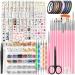 Nail Art Decorations & Brushes Set, FANDAMEI Nail Art Brushes, Dotting Tools, 54 Sheets Water Transfer Nail Art Stickers, Nail Striping Tape, Nail Foils, Rhinestones For Nails, with Tweezer & Scissors