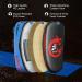 Flexzion Blue Curved Muay Thai Kick Pad for MMA, Karate, Taekwondo - Adjustable Forearm Strap - Buy Online on GoSupps.com