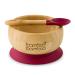 BAMBOO BAMBOO BAMBUS BABYS CHOLL and spoon set with removable food-safe silicone suction for children-safe stable non-toxic suction cup for self-dinner for toddlers (11.8 ounces)