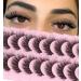 Natural Lashes Cluster Mink Eyelashess Extension Look Fluffy Wispy 15mm Fake Lashes C Curl Volume Strip False Eyelashes by EYDEVRO (10 Pairs) Cotton Band D Curl