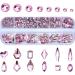 Dowarm Flatback Glass Crystal Rhinestones for Nails Multi 3D Shapes Crystals Nail Art Rhinestone Set (Light Pink) - Buy Online on GoSupps.com
