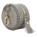 Anulely leather pacifier holder bag |PU leather sneaking holder for diaper bag with clips for boys and girls binky clip bag paci pouch container with zipper for young girls dark gray